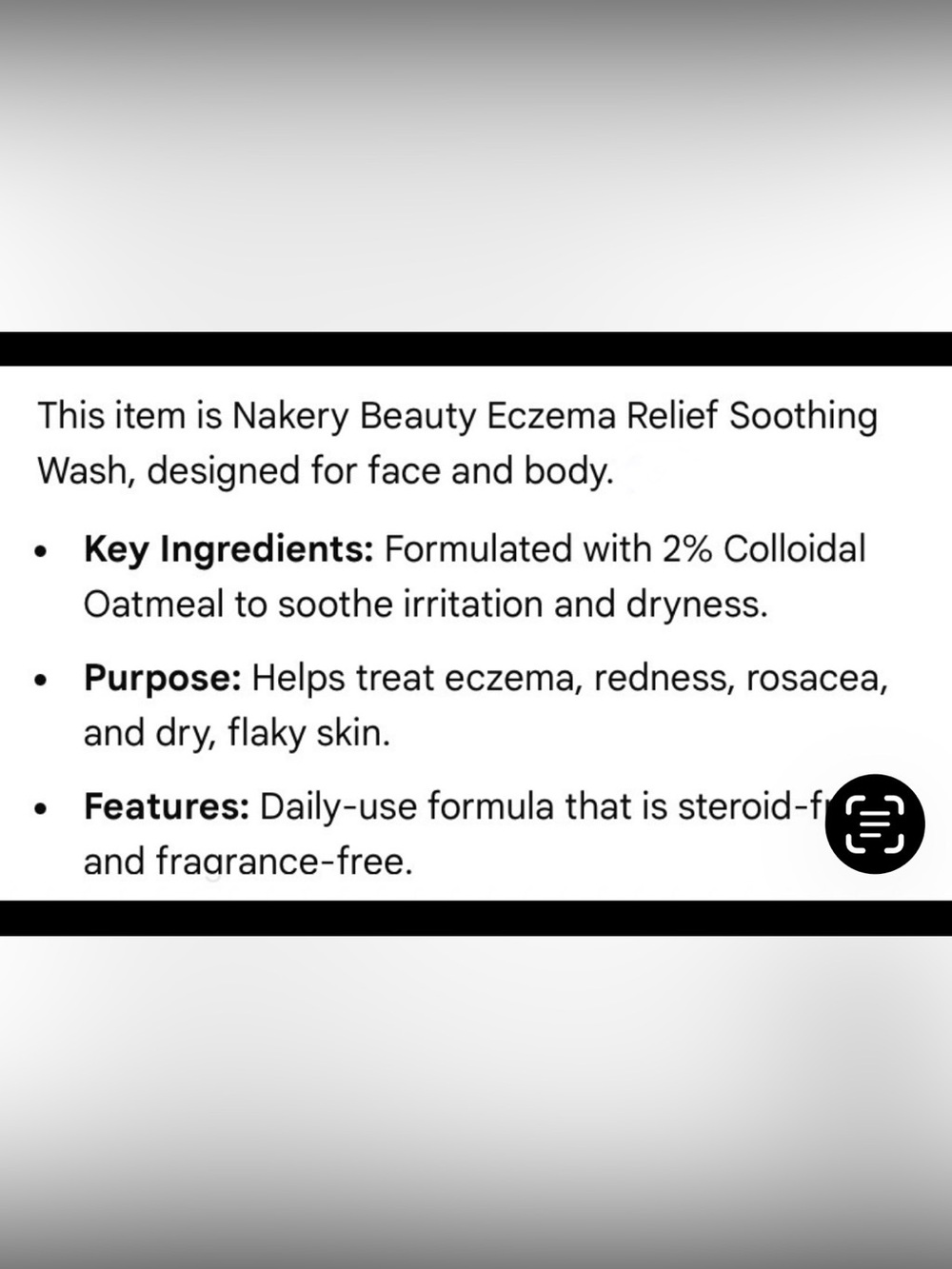 Nakery Beauty Soothing Face and body wash for Eczema, dryness, & redness New - Picture 5 of 7